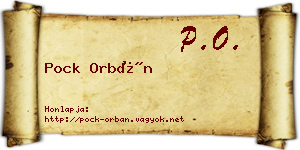 Pock Orbán névjegykártya